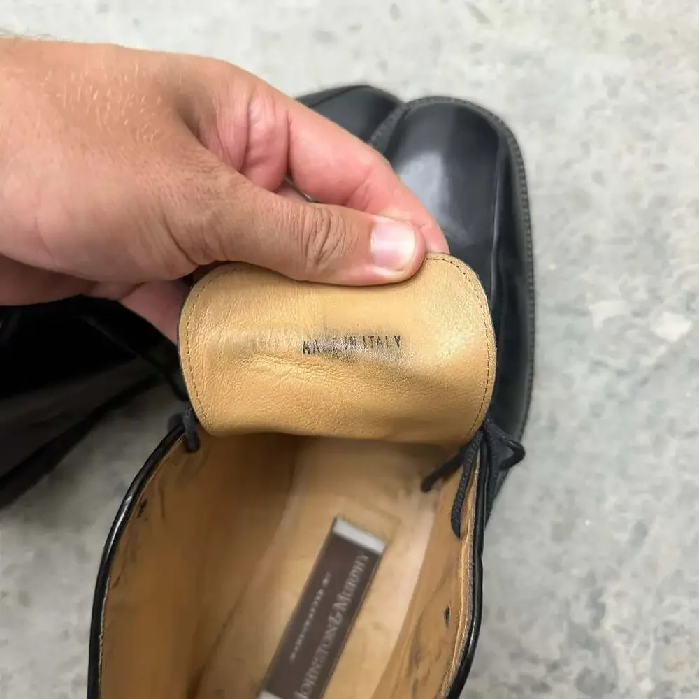 Johnston & Murphy Handcrafted Black Leather Chukka Boots - Made in Italy